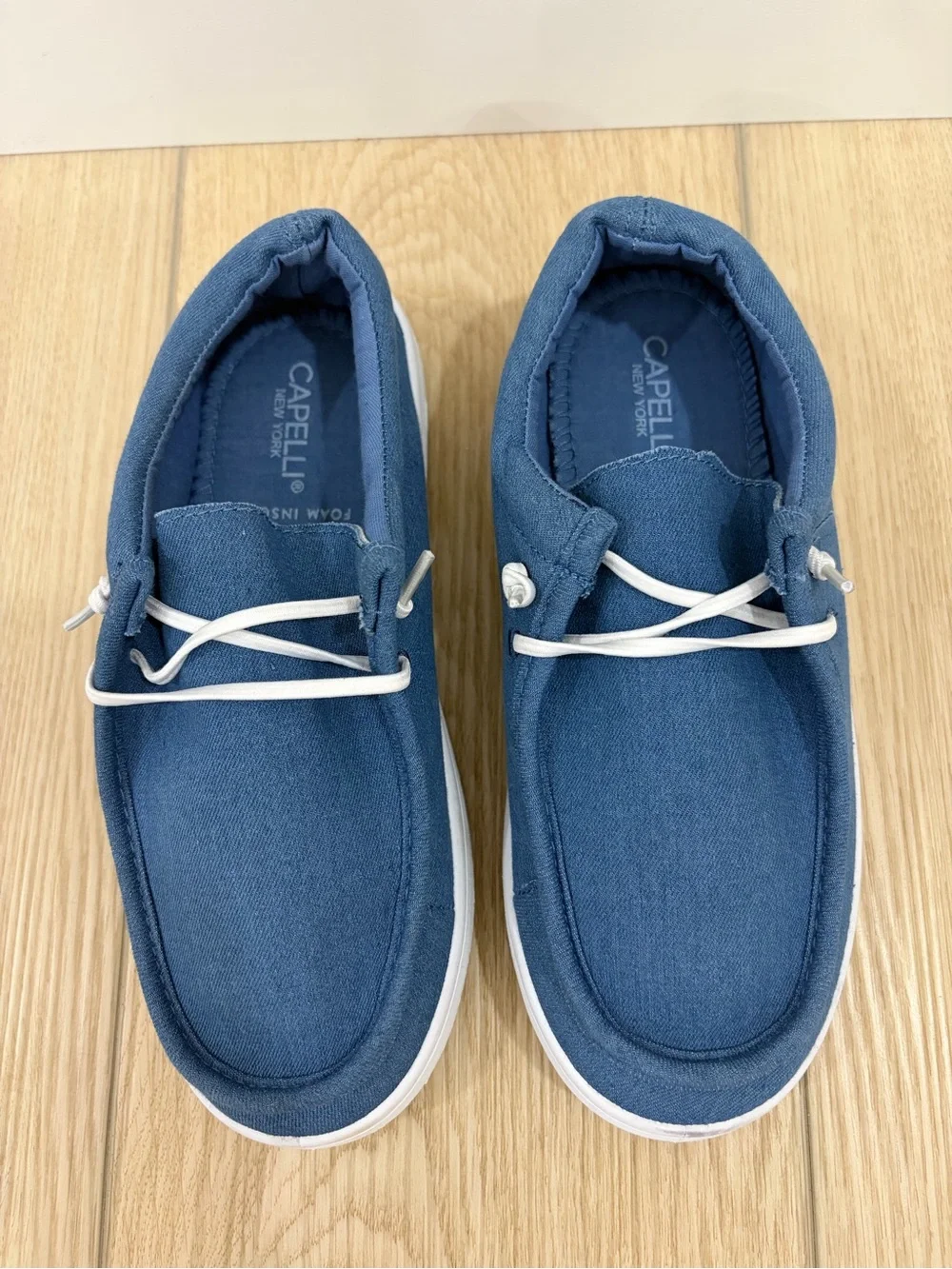 Capelli New York Boys Preppy Coastal Boat Deck Canvas Slip-On Shoes in Blue